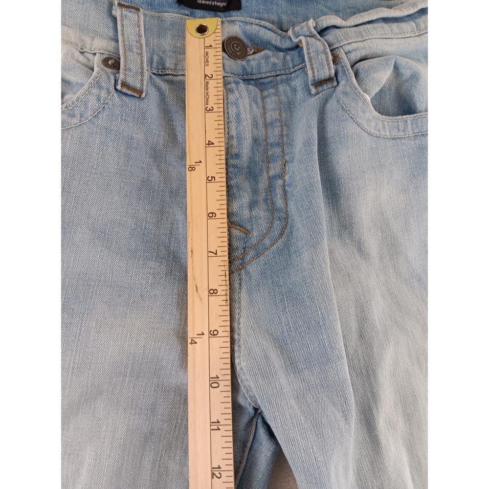 True Religion Ricky‎ Relaxed Straight Jeans Light Wash Distressed Men Size 34 - Picture 5 of 9